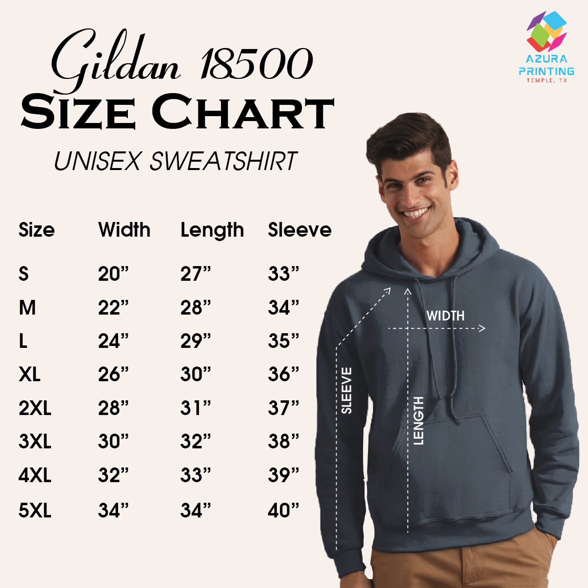 Gildan 18500 Hoodie S->XL